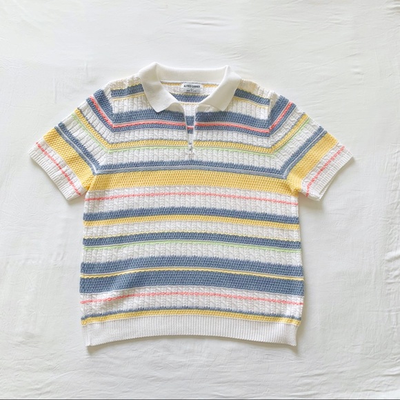 Alfred Dunner Tops - ALFRED DUNNER Vintage Knit Pastel Short Sleeve